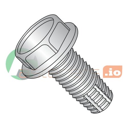 Newport Fasteners Thread Cutting Screw, #10-24 x 1-1/4 in, Stainless Steel Hex Head Hex Drive, 1500 PK 494384